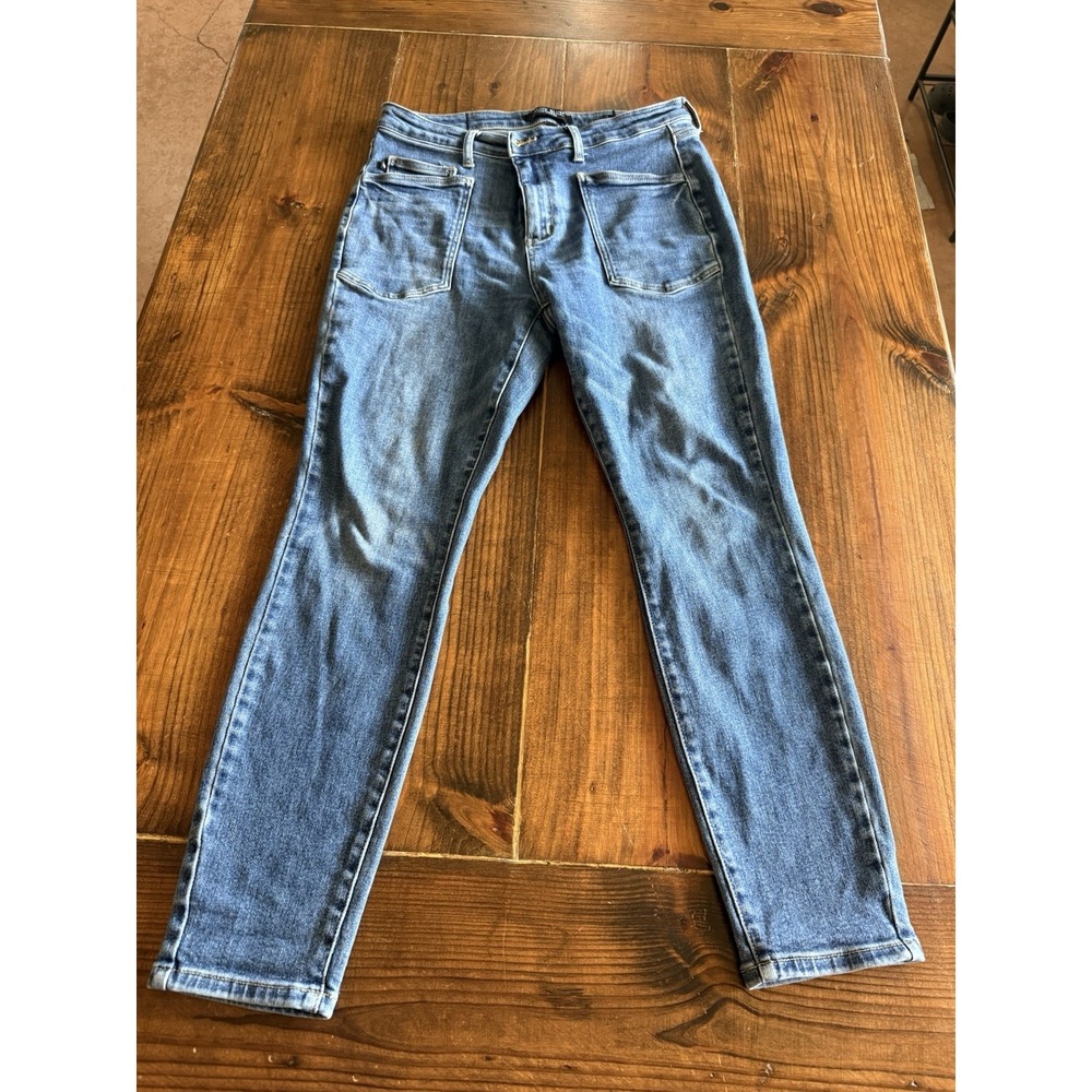 Judy Blue Jeans Women's 15/32 Slim Straight Medium Wash Front Patch Pockets